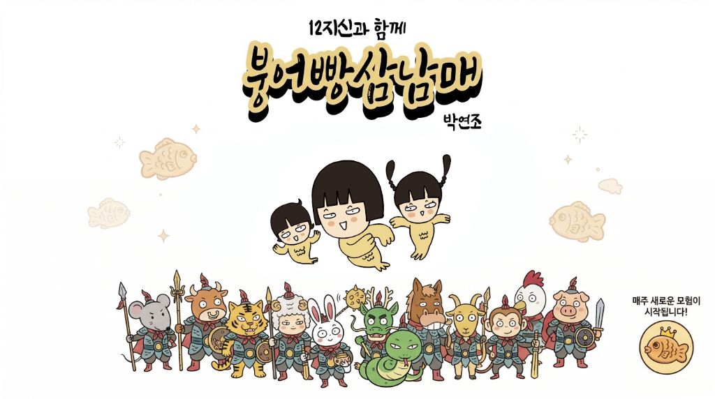 웹툰 작품 포스터 - 붕어빵 삼남매